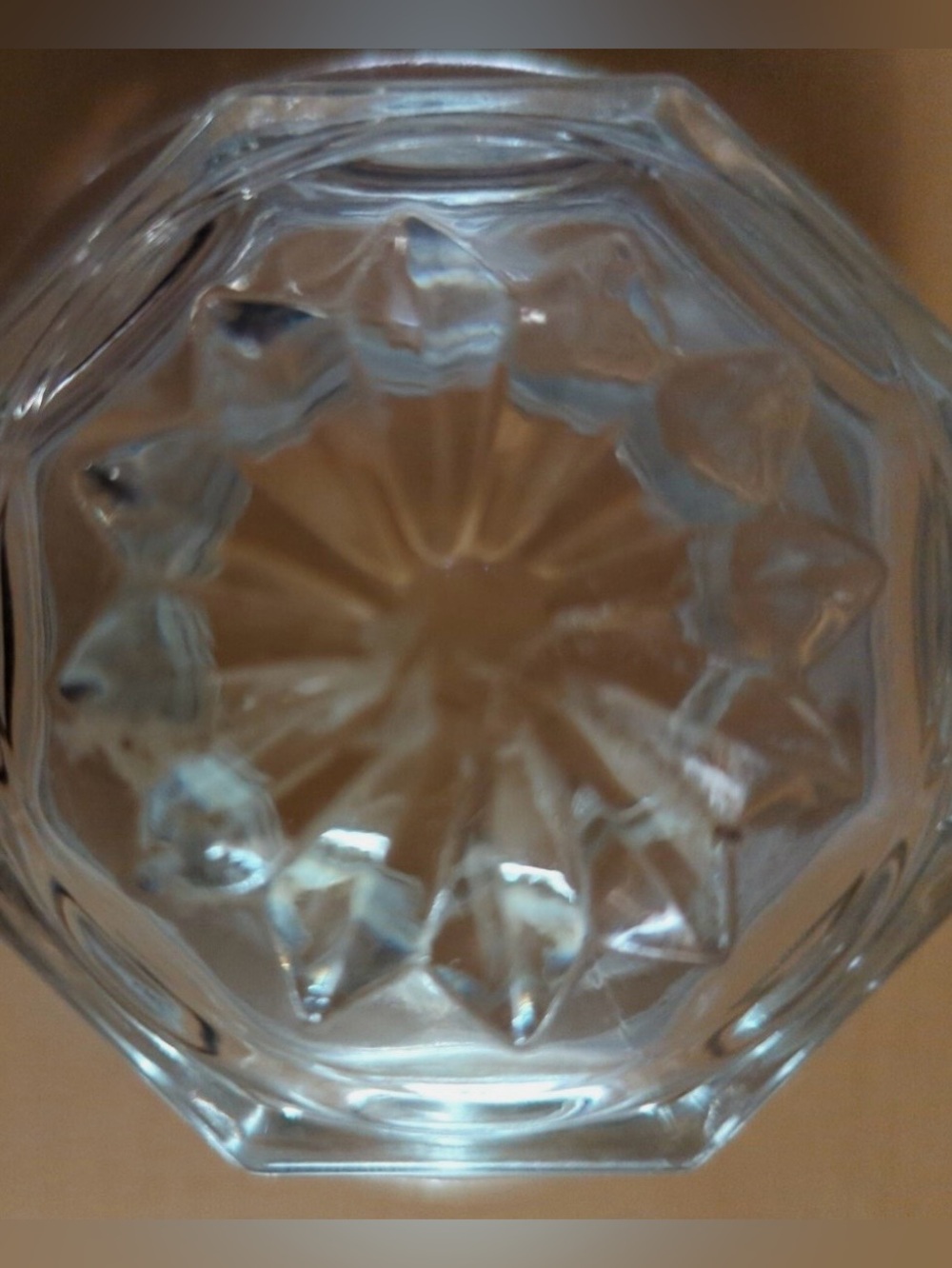 Vintage Glass Storage Jar Canister With Daisy Lid approx. 7” Tall